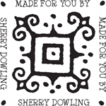 Square Monogram Pre-Inked Stamp